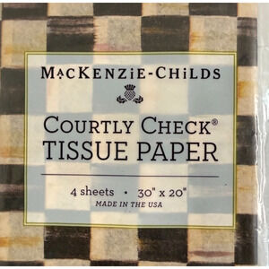 Mackenzie Childs Courtly Check Tissue Paper 4 Sheets 30 x 20 Decoupage Brand New